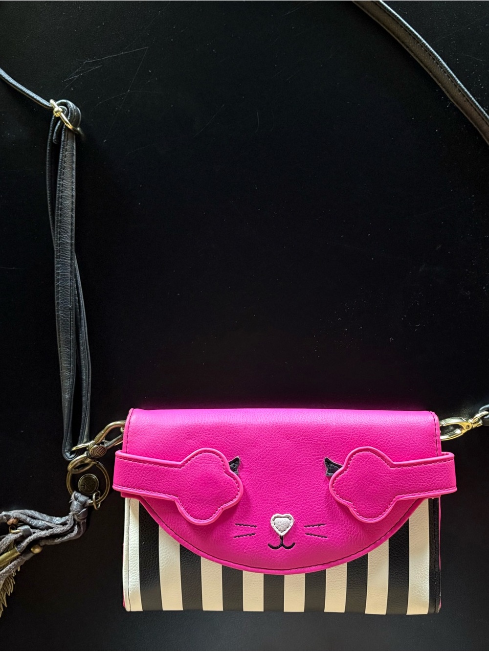 Betsey Johnson Peek-A-Boo Cat Crossbody Bag